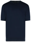 Maglietta in cotone blu zegna