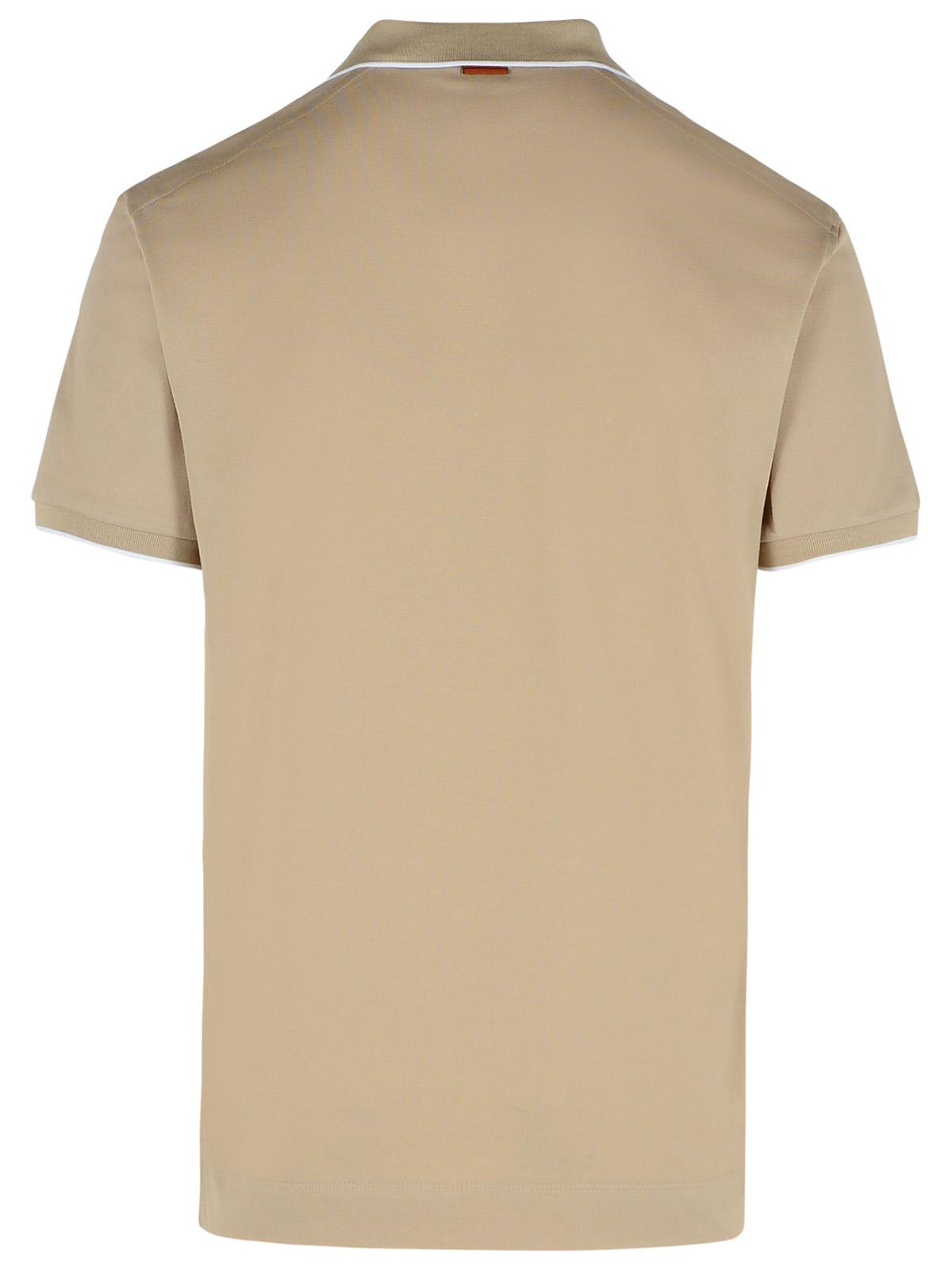 Zegna Beige Baumwollpolo -Hemd