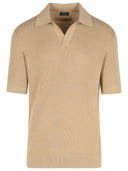 Zegna 'Premium' Biege Cotton Polo Shirt