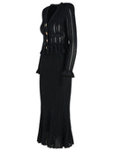 Selvportræt 'peplum' kjole i sort viskoseblanding