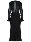 Selvportræt 'peplum' kjole i sort viskoseblanding