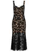 Self -Porträt 'Spitze' schwarzes Polyamid -Mischkleid