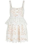 Self -Porträt -Spitzenkleid in weißer Polyamidmischung