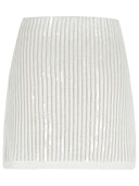 Self Portrait 'Crochet' Skirt In White Cotton Blend