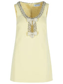 Self Portrait 'Bow' Yellow Polyester Dress