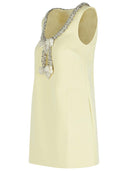 Self Portrait 'Bow' Yellow Polyester Dress