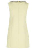 Self Portrait 'Bow' Yellow Polyester Dress