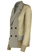 791 Blazer di miscela di cotone verde