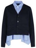 791 Cardigan In Navy Cotton Blend