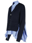 791 Cardigan In Navy Cotton Blend
