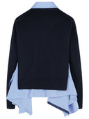 791 Cardigan In Navy Cotton Blend