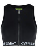 Off White Crop Top In Black Polyamide Blend