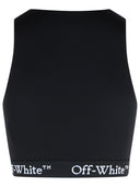 Off White Crop Top In Black Polyamide Blend