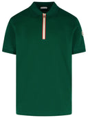 Moncler Polo -Hemd in grüner Baumwolle