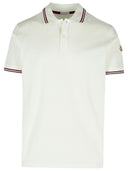 Moncler White Cotton Polo Shirt