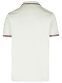 Moncler White Cotton Polo Shirt