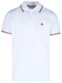 Moncler White Cotton Polo Shirt