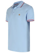 Moncler Polo en coton bleu clair