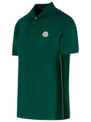 Moncler Polo Shirt In Green Cotton