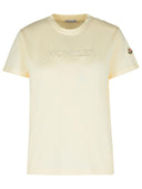 Maglietta in cotone crema moncler