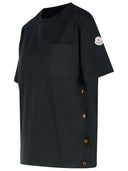 Camiseta de algodón negro moncler