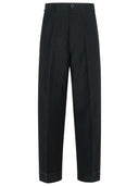 Pantaloni di miscela di lino nera di maison margiela