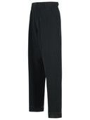Pantaloni di miscela di lino nera di maison margiela