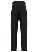 Pantaloni di miscela di lino nera di maison margiela