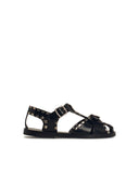 Bally 'Pasely' Black Lear Sandals