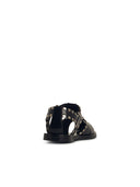 Bally 'Pasely' Black Lear Sandals