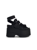 806 'Goldenrise' svarta gummisandaler