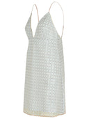 1001 'Beaded' Light Blue Polyester Dress