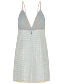 1001 'Beaded' Light Blue Polyester Dress
