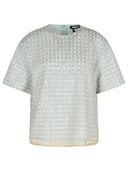 1001 'Beaded' Light Blue Polyester T Shirt