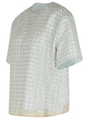 1001 'Beaded' Light Blue Polyester T Shirt