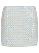 1001 mini-jupe en polyester beige «perlé»