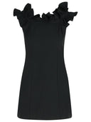 1001 'Mini Ruffle' Black Cotton Dress