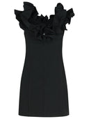 1001 'Mini Ruffle' Black Cotton Dress