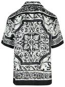 Dolce & Gabbana 'Maiolica' zwart zijden shirt