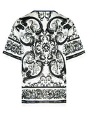 Dolce & Gabbana Short Sleeved Majolica Print Cotton T Shirt