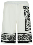 Dolce & Gabbana 'Maiolica' White Cotton Bermuda Shorts