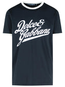 Dolce y gabbana camiseta de algodón azul marino