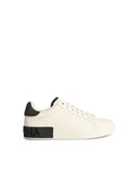 Dolce & Gabbana 'Portofino' White Calf Lear Sneakers