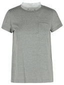 Sacai Gray Cotton T Shirt