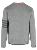 Thom Browne 'Milano 4 Bar' Grey Virgin Wool Cardigan