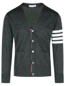 Thom Browne '4 Bar' Dark Gray Virgin Wool Cardigan
