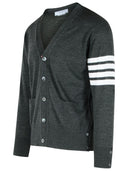 Thom Browne '4 Bar' Dark Gray Virgin Wool Cardigan