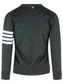 Thom Browne '4 Bar' Dark Gray Virgin Wool Cardigan