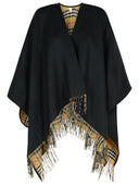 Burberry omkeerbare zwarte wollen cape