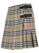Burberry Gray Wool Mini Kilt